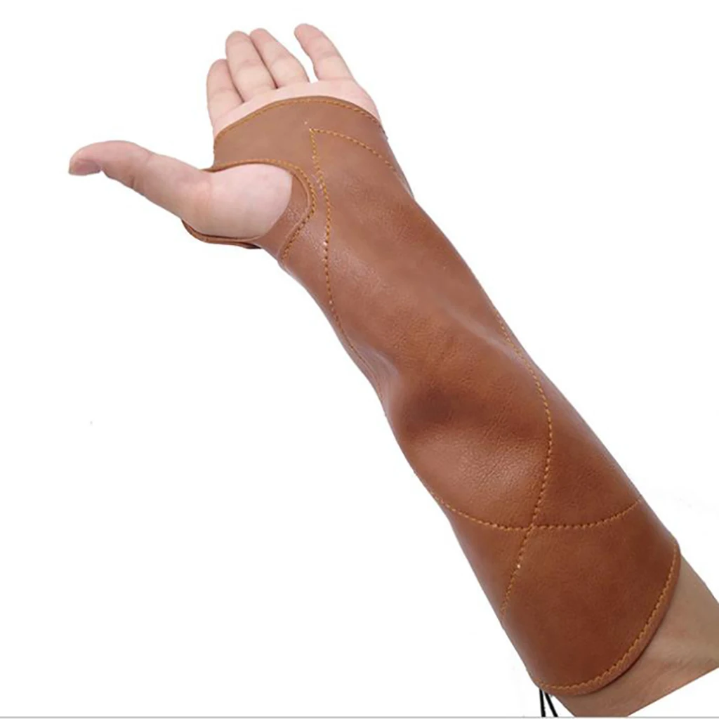 PU Leather Archery Arm Guard Protection Safe Guard Adjustable Wristband Archery Arm Guard Glove for Bow Hunting