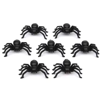 

New 50Pcs Useful Plastic Black Spider Halloween Decoration Festival Supplies Funny Prank Toys Decoration Realistic Prop