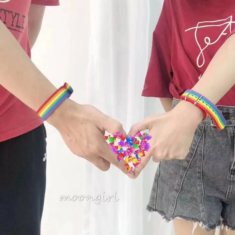 Браслеты Rainbow Следуйте за сердцем Бесконечность любовь выигрывает права GLBT