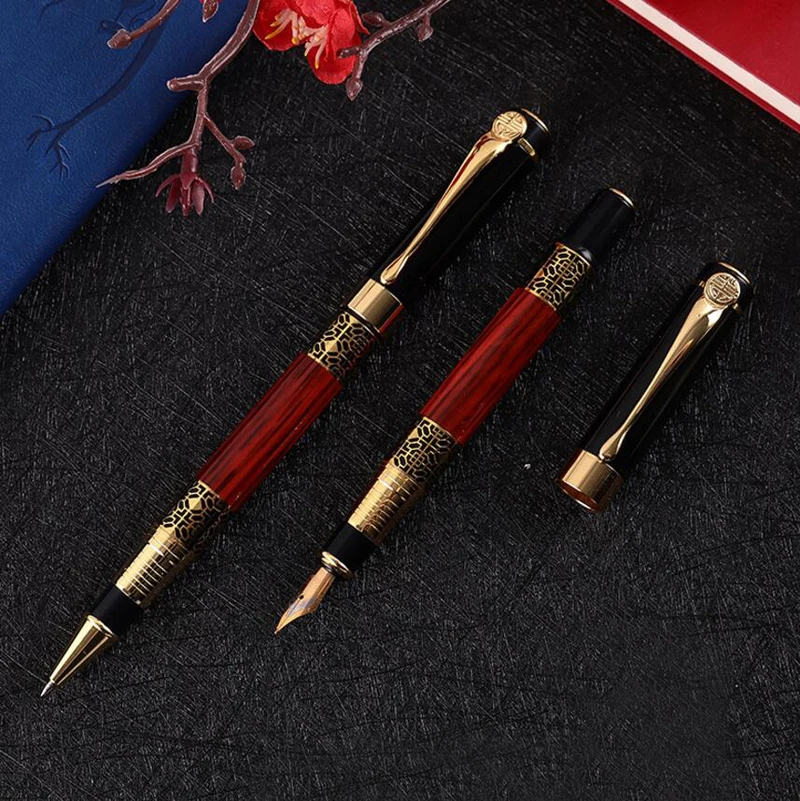 Fountain Pen Classic Design Metal Rose Wood Ink School Student Homework Gift Buy 2 Send Gift