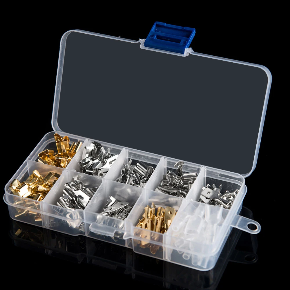 

KOSOO Car accessories 150 PCs boxed 6.3 copper terminal connector sheath cold-pressed terminal connector copper nose