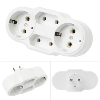 

Triple Plug Protective Contact Multiple Plug Power Distribution Adapter EU to Russian Conversion Socket