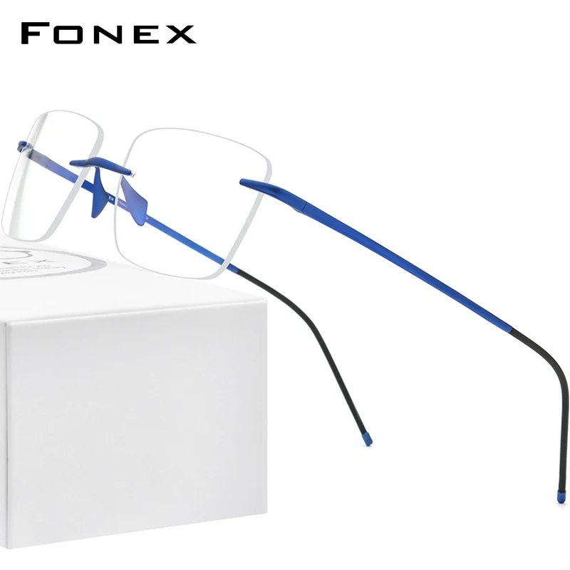 FONEX чистый Титан оправа для очков Для мужчин 2020 женщин Без Оправы рецепта