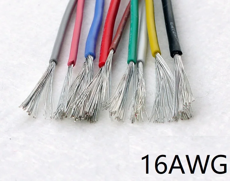 1 м UL3239 гибкий силиконовый провод 16AWG изолированный луженый медный Электрический