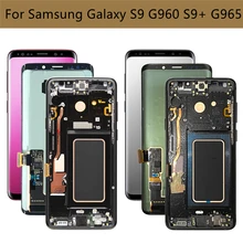 Burn Shadow Screen For SAMSUNG Galaxy S9 G960 LCD Display S9 Plus G965 LCD Touch Screen Digitizer Assembly with Frame Replacemen