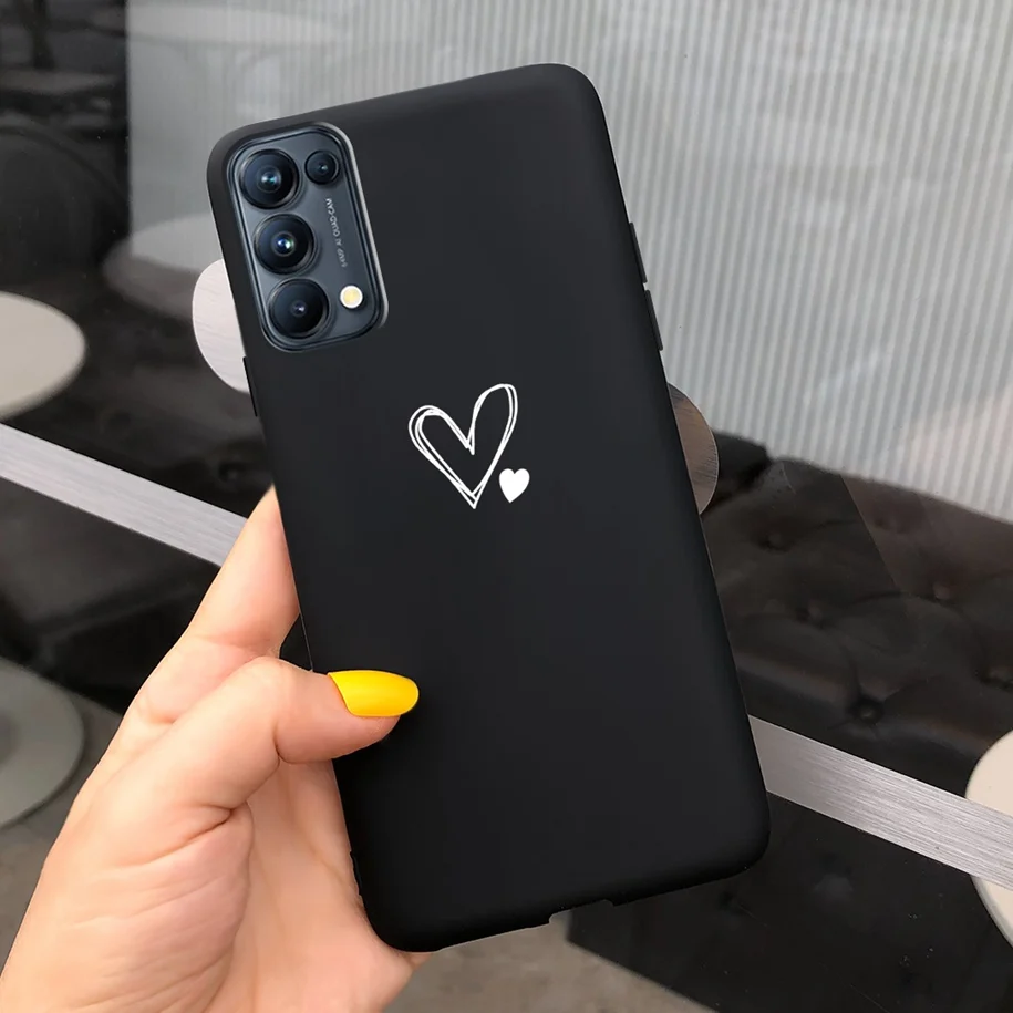 oppo phone cases Cute Love Heart Cover For OPPO Reno 5 Case Reno5 Lite Phone Case Soft Silicon Slim Fundas For OPPO Reno5 5F 5Z 5 Lite Back Cover oppo phone cases