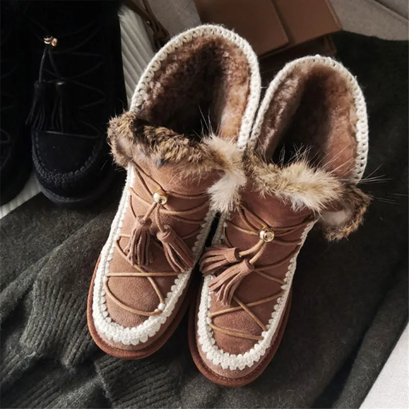 Scarpe donna/Женская обувь; Дамская обувь; Femme; плюшевые ботильоны; зимние женские ботинки без застежки; Botas Mujer