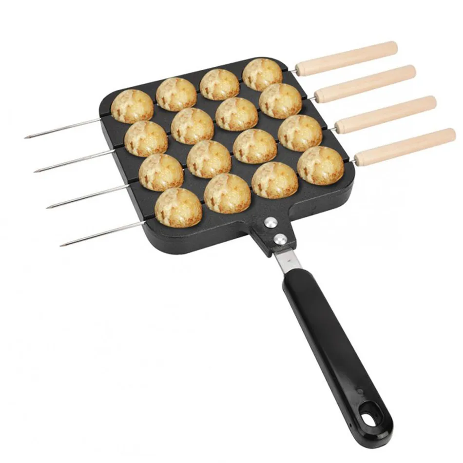 TTLIFE кастрюля Takoyaki с 16 отверстиями антипригарный литой алюминиевый домашний DIY