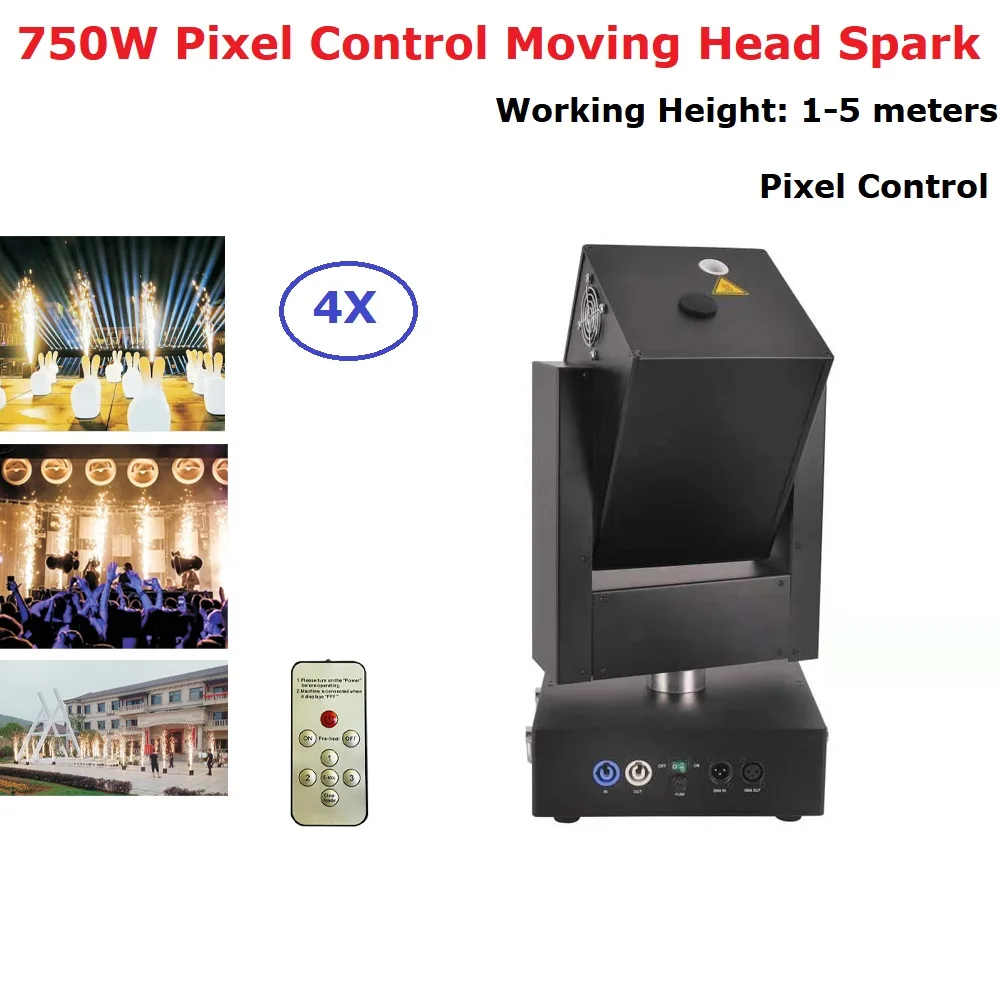 

750W Cold Spark Firework Machine For Dj Wedding Celebration DMX And Remote Control Spark Fountain Moving Head Sparkular Machine