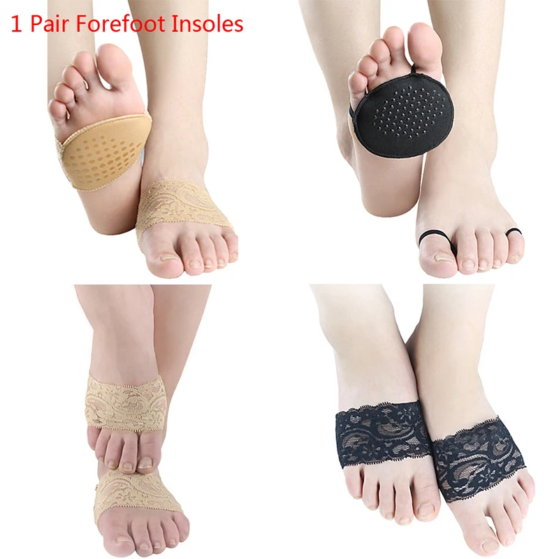 1Pair Lace Women Forefoot Insoles Invisible High Heeled Shoes/Slip Resistant Slipper Invisible Half Yard Pad 2 Colors 4 Styles