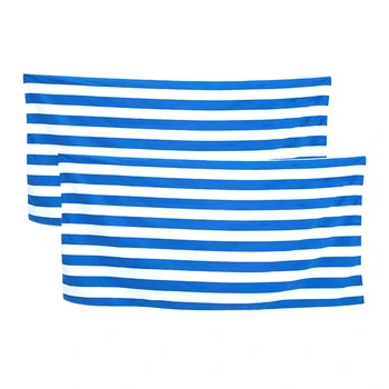 

2pcs Quick Dry Soft Microfiber Water Absorbent Beach Towel Pool Swimming Bath Camping Bathroom Yoga Striped Pattern Spa Adults
