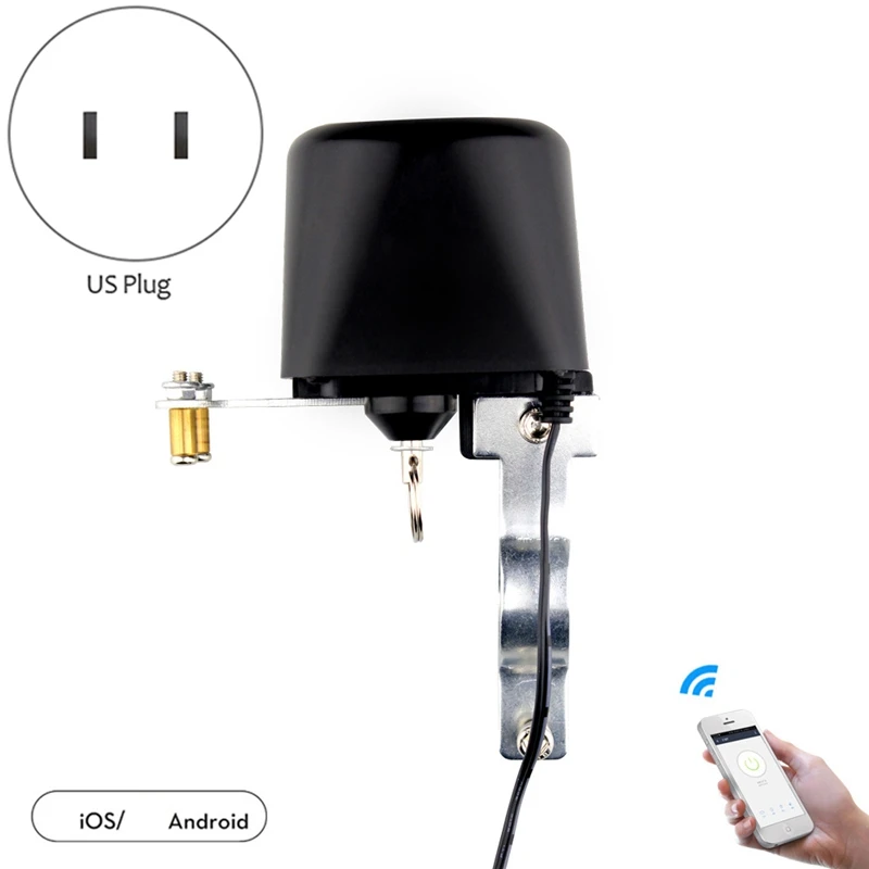 Wifi Smart Valve Home Automation System Valve Control for Gas or Water Voice Control Work with Alexa Echo Google Home(US Plug