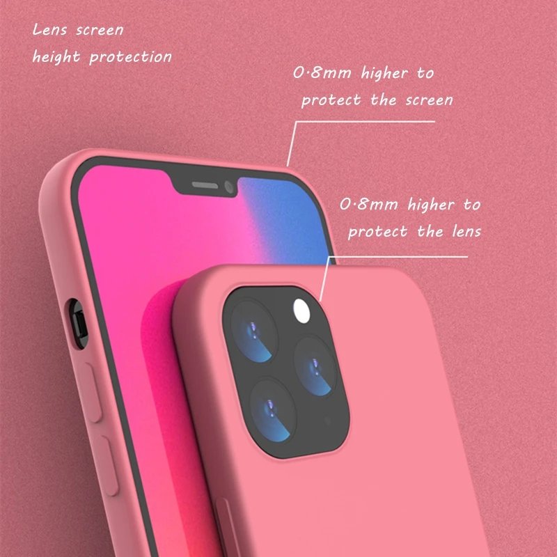 Cover For Apple iPhone12 Pro Max Mini Original Liquid Soft Silicone Luxury Case iPhone 12 Pro Shockproof Phone Covers iPhone 12