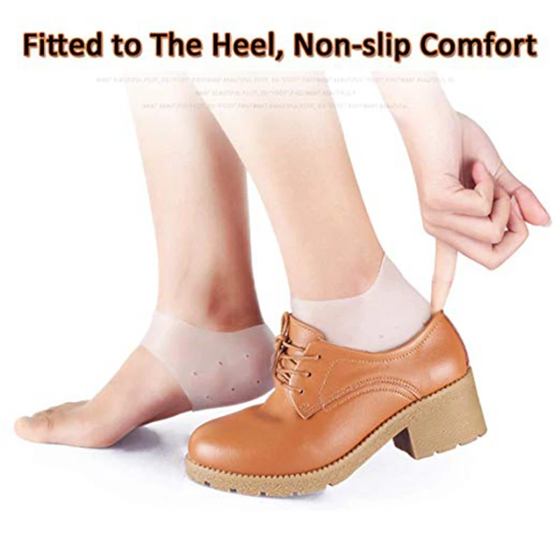 1 пара Гелеобразные напяточники рукава дышащий силикон пятки носки защитные Восстанавливающий сухой треснутый каблук уменьшает боль