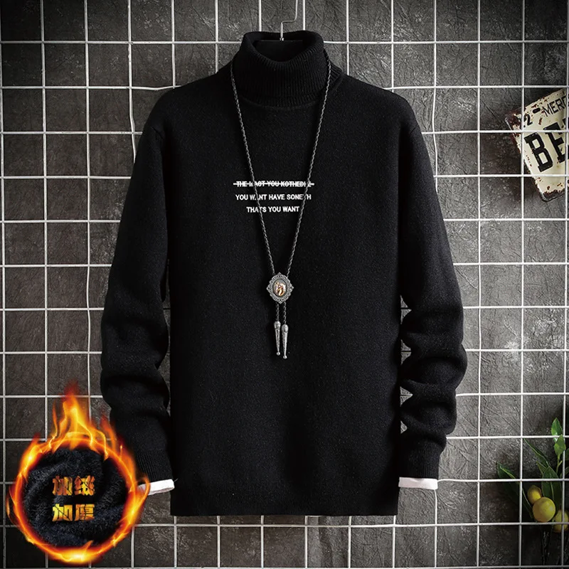 

Can Be Turned High Collar Winter Men's plus Velvet New Style Autumn Sweater 2019 Thick Korean-style Trend 2019 Sweater Line Hugh