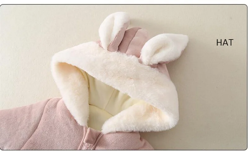 CROAL CHERIE  Newborn Baby Clothes Cute Rabbite Ear Baby Girls Romper Baby Warm Clothing  Warm Fur Fleece Romper For Baby Boys  (5)