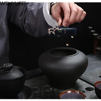 

New style Ceramic tea cans Moisture-proof sealed cans Tea set tea set accessories Travel convenience Tea storage tank WSHYUFEI