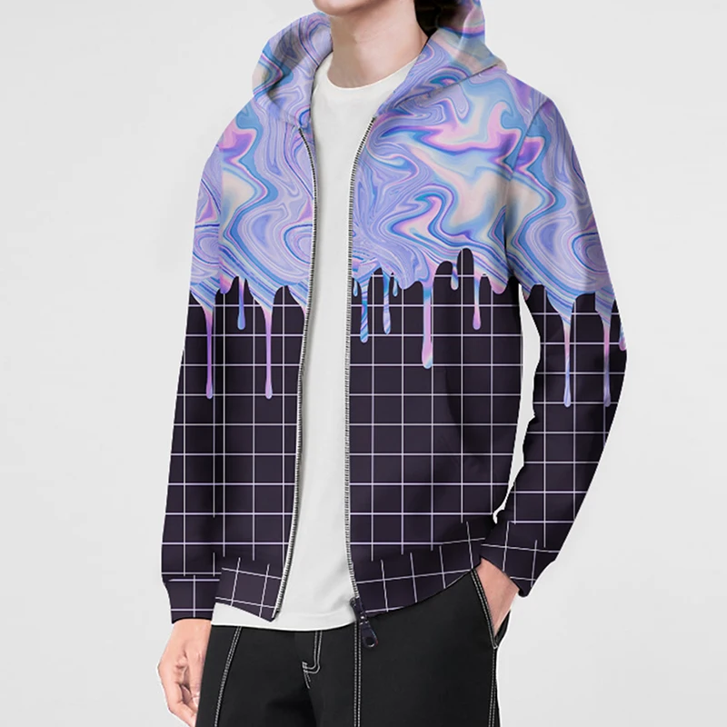 

Zipper Running Jackets for Women Men Quick Dry Sun Protection Plaid Printed Thin Skin Sport Jacket Hooded Coat