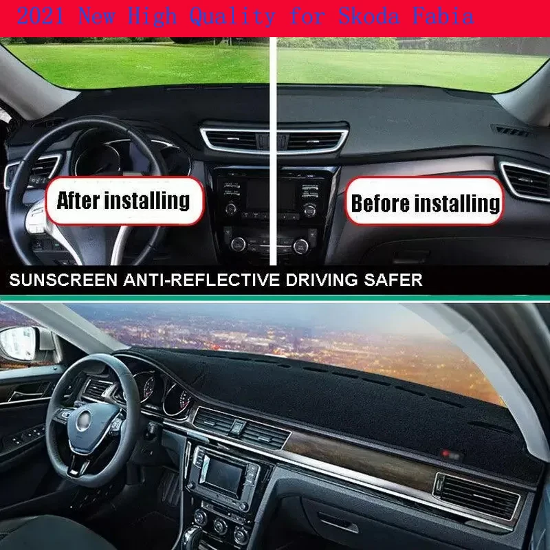 

Противоскользящий коврик для приборной панели Skoda Fabia 2021-2008, 2014