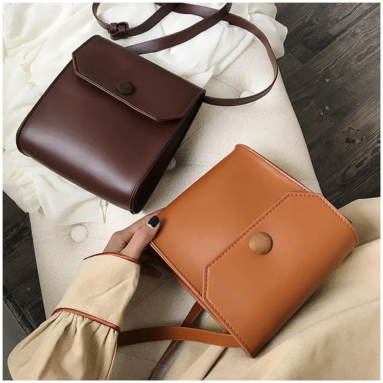 

Retro Hong Kong Style Square Sling Bag Women's 2020 New Style Korean-style Fashion Shoulder Bag Versatile Solid Color Textured S