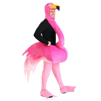 

Adult's Graceful Flamingo Costume Animal Bird Themed Halloween Fancy Dress