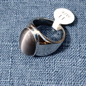 

fashion Does not fade New Women Men's brown Stone Rings Silver Stainless Steel Tribal Jewelry for Male Female Wedding gift
