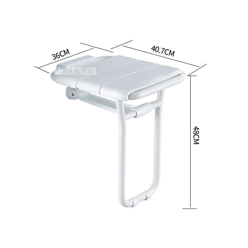 8905 настенный табурет для ванной из нержавеющей стали ПВХ пластиковый настенный складной табурет для ванной комнаты F olding душевой стул F olding сиденье для душа - Цвет: Белый