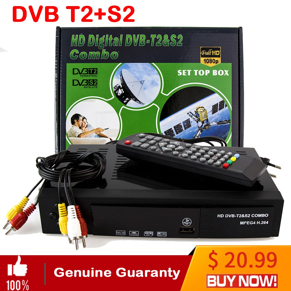 DVB T2 + S2 HD Цифровое спутниковое ТВ-приемник тюнер к оплате наземный приемник MPEG4