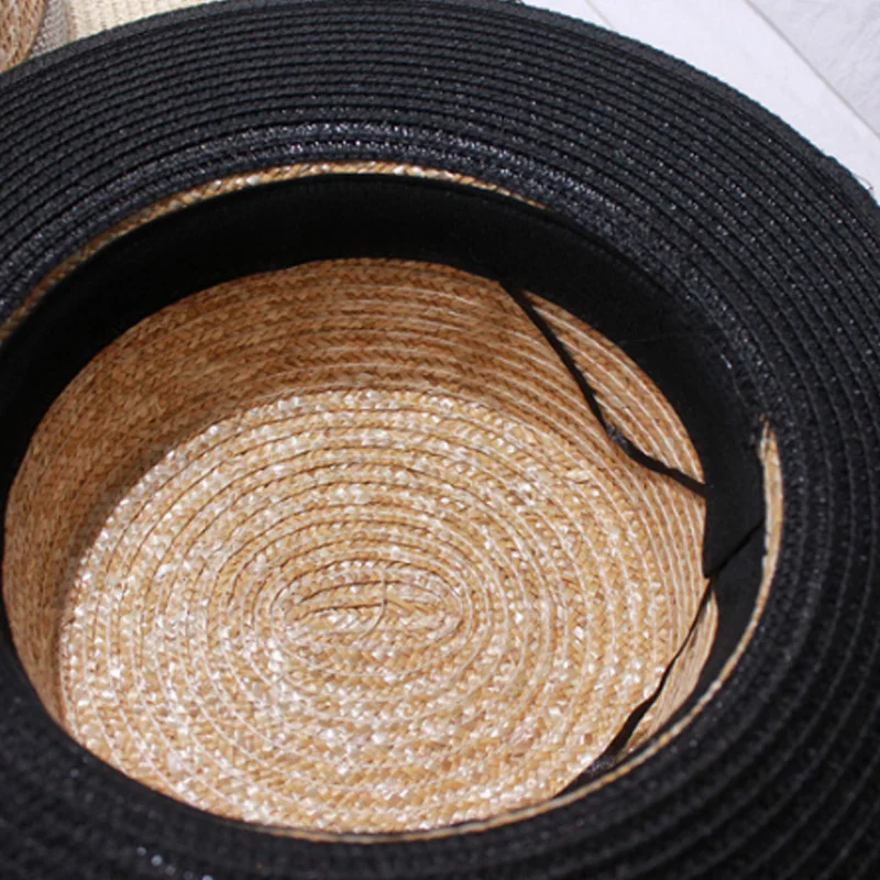 Trend Hats Men And Women Summer Straw Visor Seaside Vacation Color Matching Straw Flat Straw Hat Bright Diamond Hat Travel Beach
