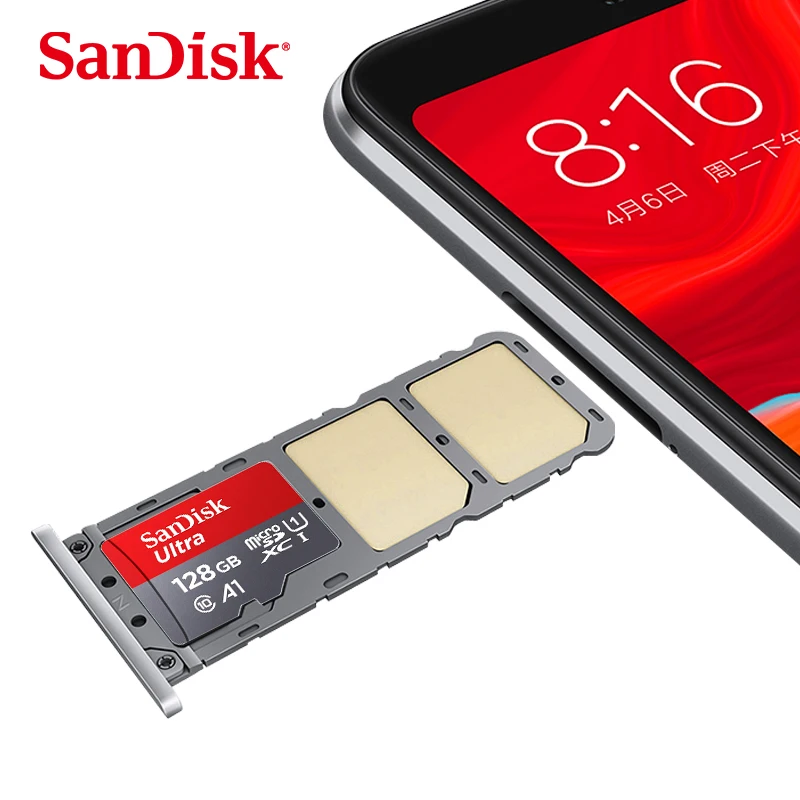 SanDisk-̴ SD ޸ ī 64GB 32GB 16GB 128GB 256GB Minisd ÷ TF ī, Class10 A1 U1 Ultra MicroSDXC ī Ű 