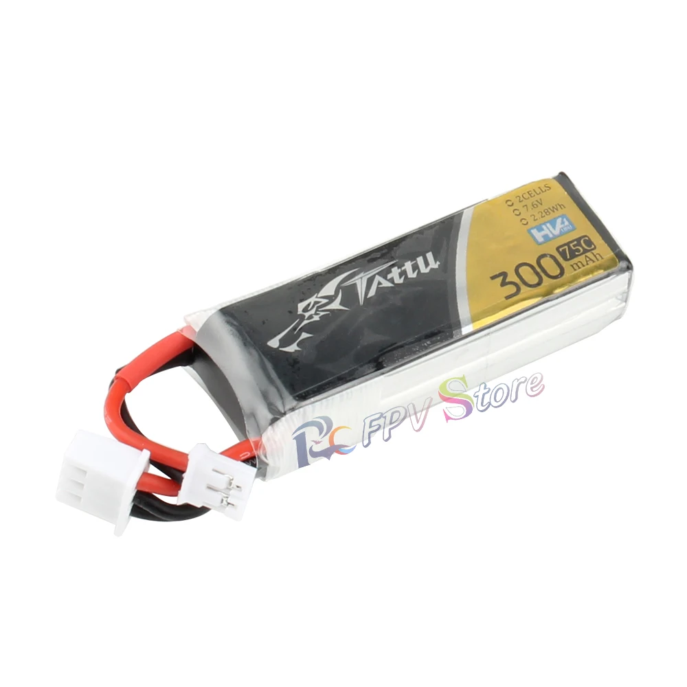 4 шт. Tattu 300 мАч 7 6 В 75C 2S1P HV Lipo аккумулятор с фоторазъемом для радиоуправляемого FPV