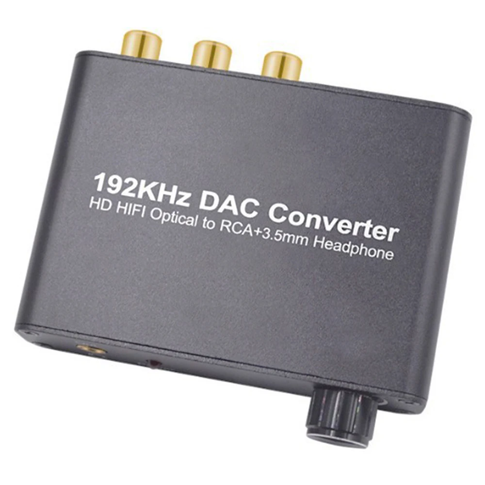 

10pcs/lot 192Khz DVD DAC Coaxial Optical to Analog RCA R/L Audio 3.5mm Jack DAC Audio Decoder With Volume Control Converter
