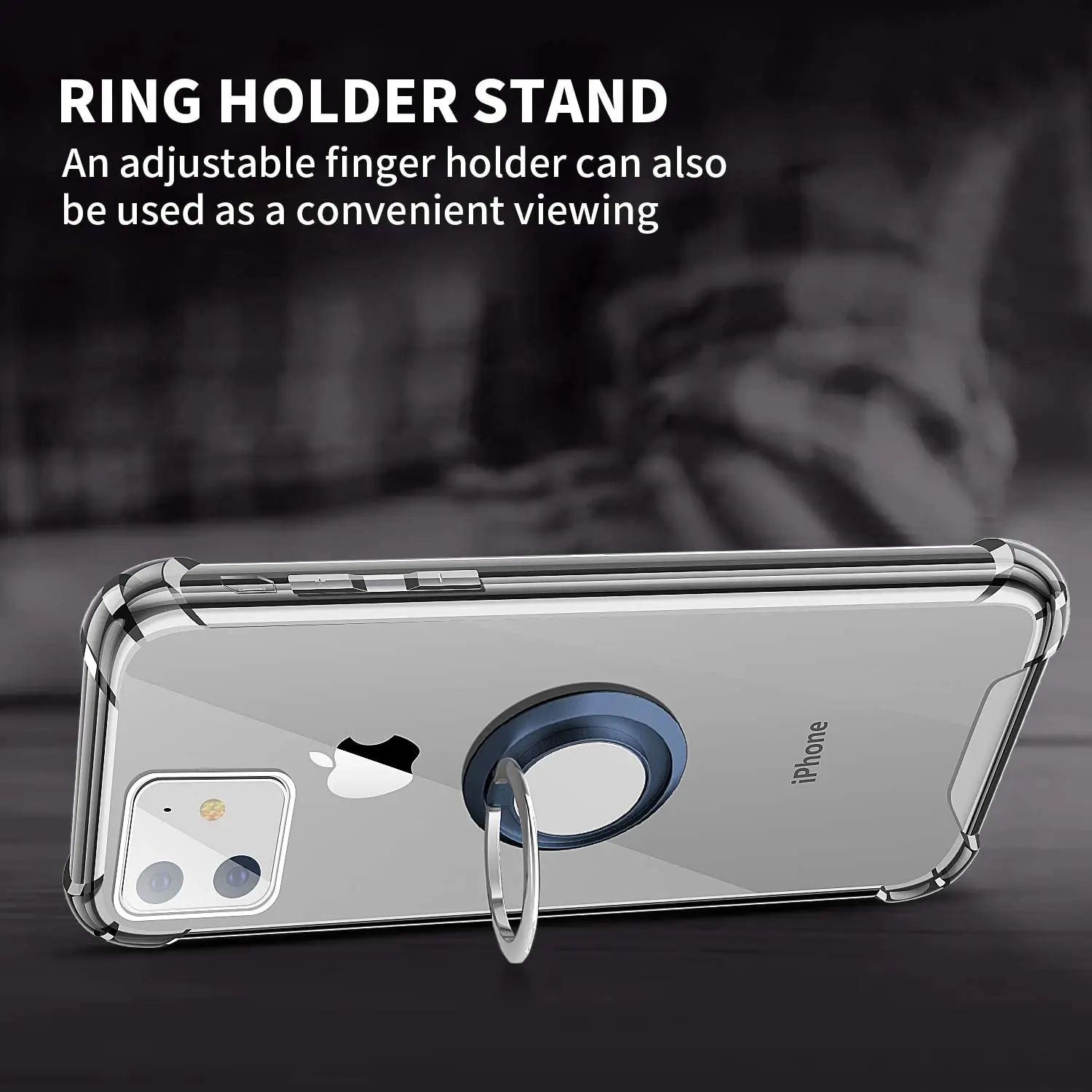 Ring Holder Shockproof Soft TPU Back Case For iPhone 16 17 15 14