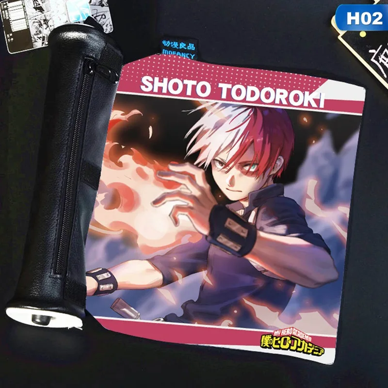 Аниме My Hero Academy Pencilcase Сумочка для ручек и карандашей мешочек коробка Холщовая Сумка рулонный занавес Канцтовары Школьные принадлежности студенческий подарок - Цвет: H02