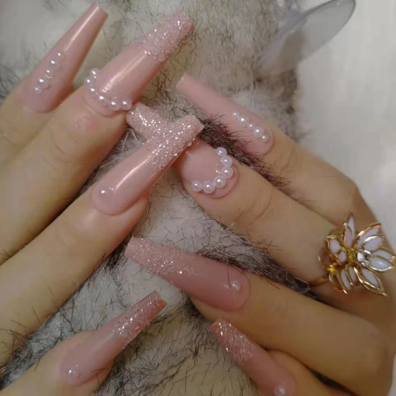 24pcs 2021 Latest Luxury Jewelry Ballet Coffin Fake Nails Crystal Diamond Pearl False Nails Aliexpress 24pcs 2021 Latest Luxury Jewelry Ballet Coffin Fake Nails Crystal Diamond Pearl False Nails Aliexpress