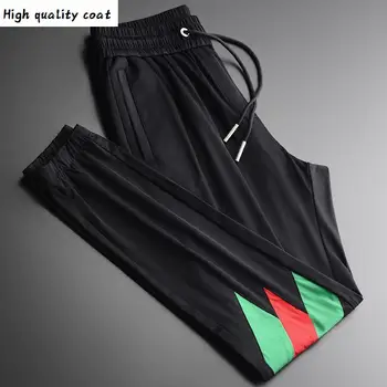 

Pants Mens Luxury Contrast Color Splice Elastic Waist Mens Trousers Plus Size 3xl 4xl Slim Fit Casual Sport Man Pants