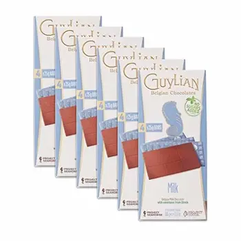 

GuyLian Guylian Milk Chocolate No-Sugar Added Bar, 3.5-Ounce Boxes (Pack of 6)