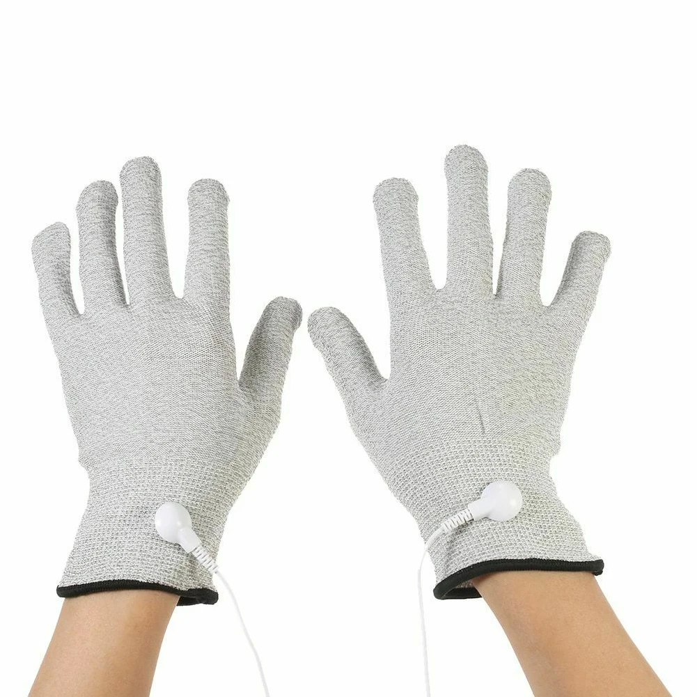 Инструмент для здоровья проводящие перчатки Серебряное волокно TENS массаж электрод терапия с проволокой Phycical Care Замена устройств Электрический - Цвет: M