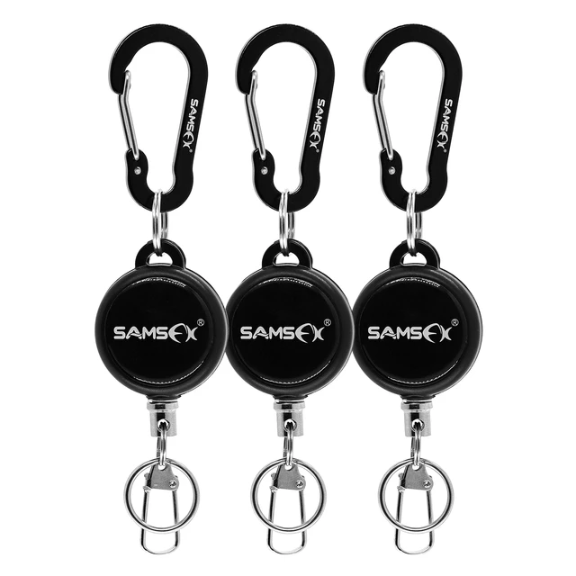 SAMSFX Fly Fishing Zinger Retractors Tape Measure Retractor Carabiner Style  Clip on Back Tether Tools Badge Holder