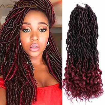 

Aisi Hair Faux Locs Curly Crochet Braids Ombre Braiding Hair Bulk Crochet Hair Extensions Synthetic Hair for Women Girls