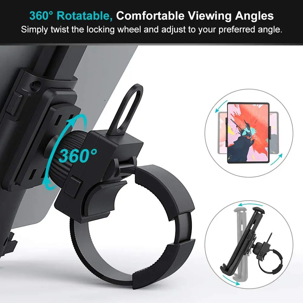 Bike Bicycle Tablet Holder Universal 4-11 Inch Indoor Gym Treadmill Handlebar Tablet Holder Stand Support For iPad iPhone - 3