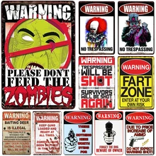 Зомби металлическая пластина Оловянная табличка металлический винтажный Декор металлический знак металлический плакат домашний бар украшение для паба винтажные плакаты