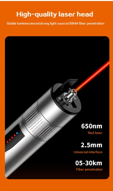 Livraison Gratuite Laser Fibre Optique Rechargeable 50mw Vfl 30mw Ftth  Testeur De Câble 1mw 10mw Localisateur De Défaut Visuel Lazer Fibre 50mw  Pointeur - Équipements De Fibre Optique - AliExpress
