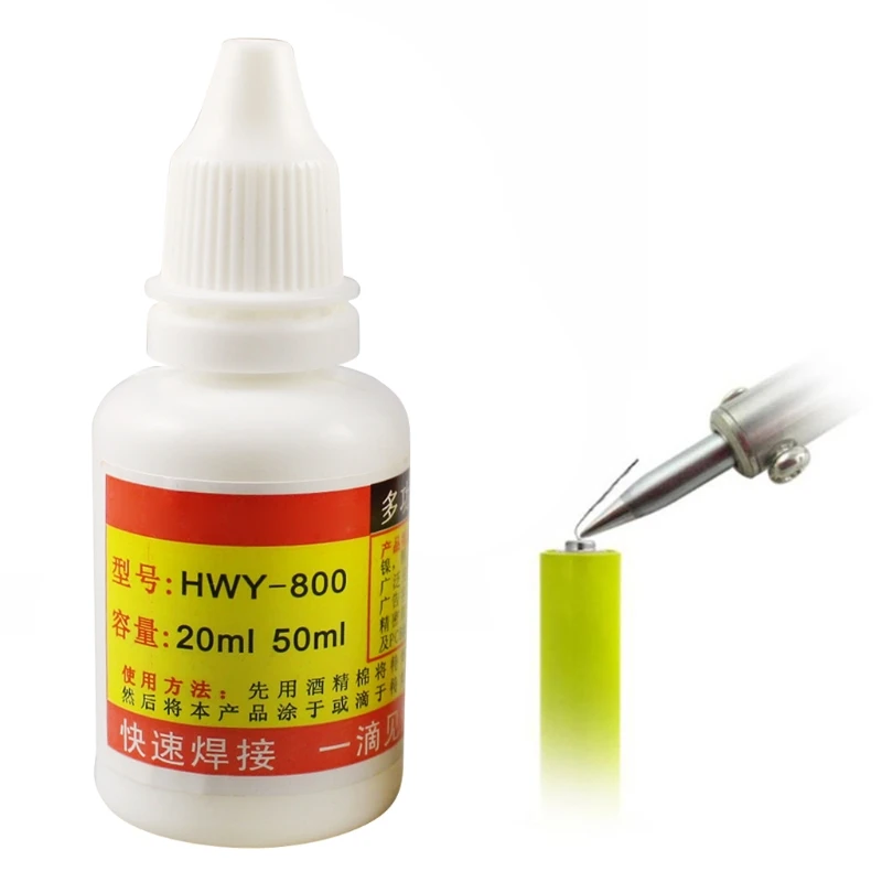 20ml 50ml Powerful Rosin Soldering Agent No-clean Flux Stainless Steel White Plate Iron 18650 Battery Welding Water Liquid Flux copper welding rod