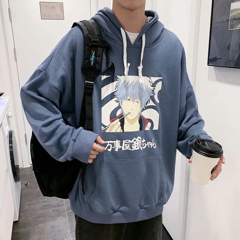 

2019 Spring Men's New Casual Pattern Printing Long-sleeved Hooded Hoodies Loose Temperament Trend Cotton Harajuku Streetwear