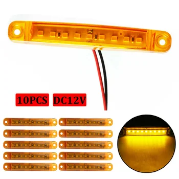 

10pc Amber 9-LED Sealed Side Marker Clearance Light For Truck Trailer Lorry 12V 9 X Light Emitting Diodes