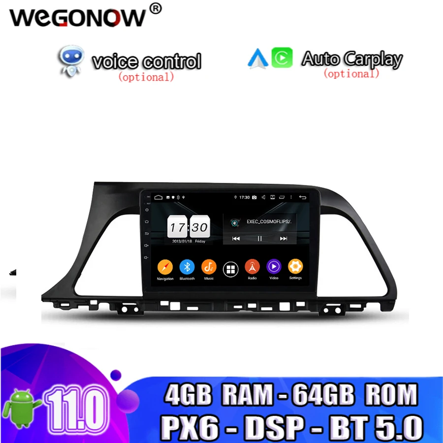 PX6 DSP IPS Android 11 для Hyundai SONATA 2015 2016 2017 4 Гб ОЗУ 64 ПЗУ автомобильный DVD плеер GPS карта TM AM
