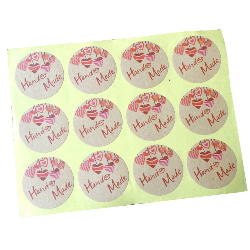 

120 Pcs/lot Round Red Small Hearts DIY Decorative Stickers Paper Handmade Sealing Baking Package Cake Cookies Box Label