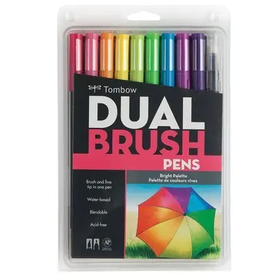 

New Japanese Dragonfly Watercolor Pen Ab-t Galaxy Set 10 Color Brushes Elementary School Junior High School Drawing Marker Gift
