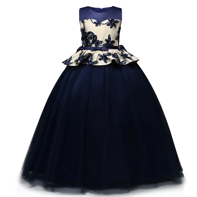 Rainbow Unicorn Cosplay Girl Dress Party Elegant Flower Lace Long Tutu Formal Ball Gown Princess Baby Dresses 5 7 8 12 14 Years
